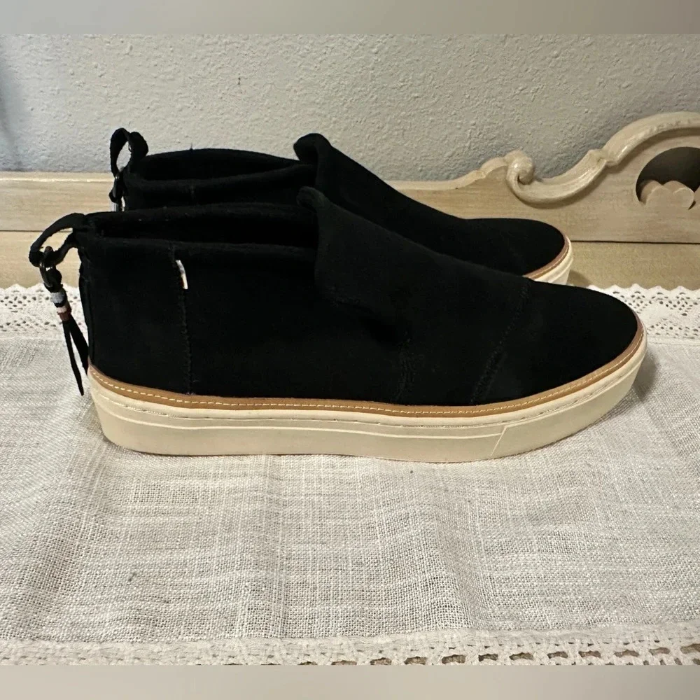 Black TOMS platform‎ espadrille